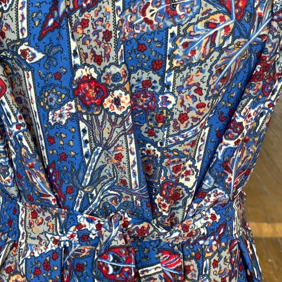 Blue, white and red vintage handmade floral, dress and jacket set - Picture 8 of 12